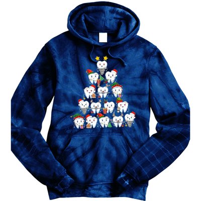 Funny Cute Christmas Dentistree Tooth Tree Tie Dye Hoodie