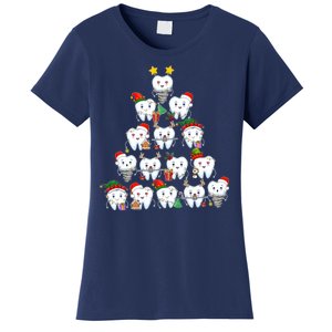 Funny Cute Christmas Dentistree Tooth Tree Women's T-Shirt