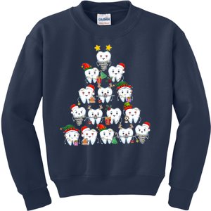 Funny Cute Christmas Dentistree Tooth Tree Kids Sweatshirt