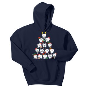 Funny Cute Christmas Dentistree Tooth Tree Kids Hoodie