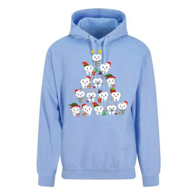 Funny Cute Christmas Dentistree Tooth Tree Unisex Surf Hoodie