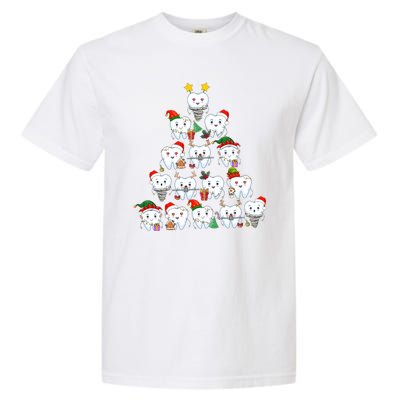 Funny Cute Christmas Dentistree Tooth Tree Garment-Dyed Heavyweight T-Shirt