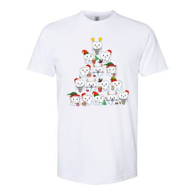 Funny Cute Christmas Dentistree Tooth Tree Softstyle CVC T-Shirt