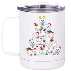 Funny Cute Christmas Dentistree Tooth Tree 12 oz Stainless Steel Tumbler Cup