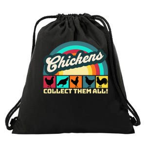 Funny Chicken Collector Farm Life Drawstring Bag