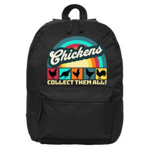 Funny Chicken Collector Farm Life 16 in Basic Backpack