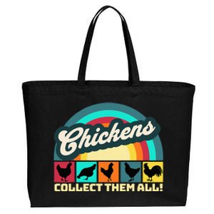 Funny Chicken Collector Farm Life Cotton Canvas Jumbo Tote