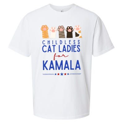 Funny Childless Cat Ladies For Kamala Harris 2024 President Sueded Cloud Jersey T-Shirt