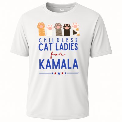 Funny Childless Cat Ladies For Kamala Harris 2024 President Cooling Performance Crew T-Shirt