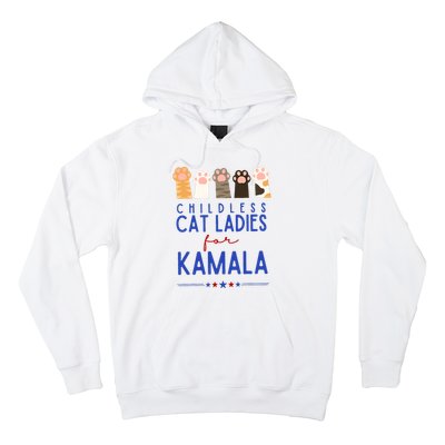 Funny Childless Cat Ladies For Kamala Harris 2024 President Hoodie