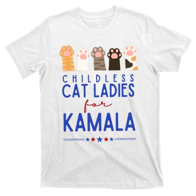 Funny Childless Cat Ladies For Kamala Harris 2024 President T-Shirt