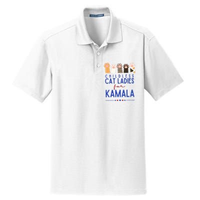 Funny Childless Cat Ladies For Kamala Harris 2024 President Dry Zone Grid Polo