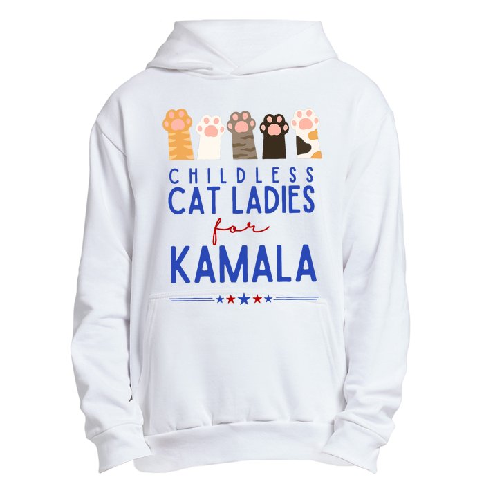 Funny Childless Cat Ladies For Kamala Harris 2024 President Urban Pullover Hoodie