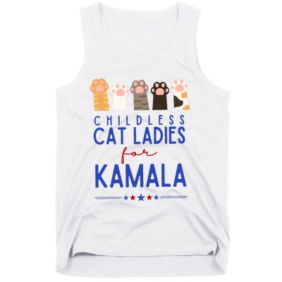 Funny Childless Cat Ladies For Kamala Harris 2024 President Tank Top