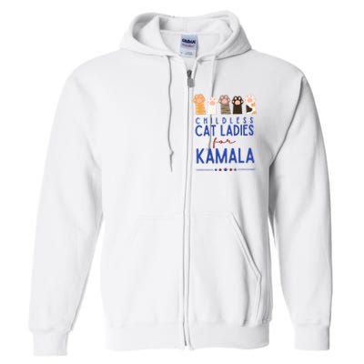 Funny Childless Cat Ladies For Kamala Harris 2024 President Full Zip Hoodie