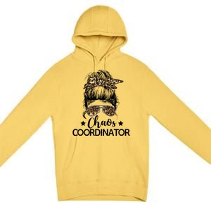 Funny Chaos Coordinator Leopard Messy Bun Boss Lady Cute Gift Premium Pullover Hoodie