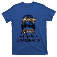 Funny Chaos Coordinator Leopard Messy Bun Boss Lady Cute Gift T-Shirt