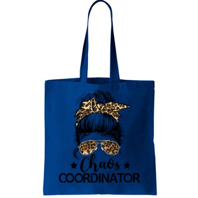 Funny Chaos Coordinator Leopard Messy Bun Boss Lady Cute Gift Tote Bag