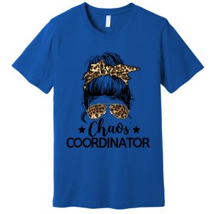 Funny Chaos Coordinator Leopard Messy Bun Boss Lady Cute Gift Premium T-Shirt