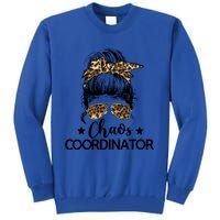 Funny Chaos Coordinator Leopard Messy Bun Boss Lady Cute Gift Tall Sweatshirt