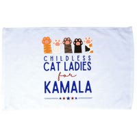 Funny Childless Cat Ladies For Kamala Harris 2024 Microfiber Hand Towel