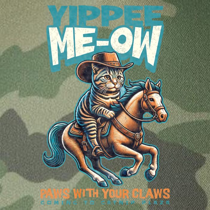 Funny Cat Cowboy Yippee Meow Legacy Tie Dye Trucker Hat