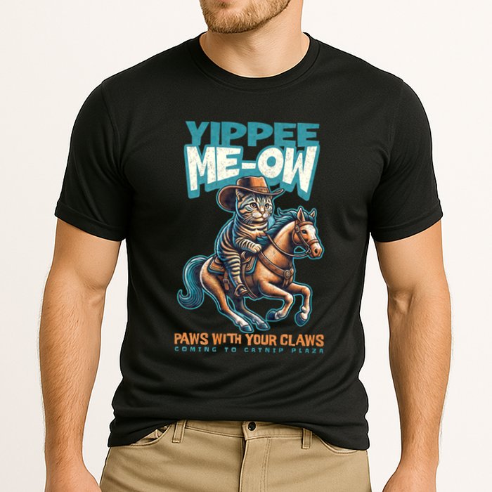 Funny Cat Cowboy Yippee Meow Performance Shirt