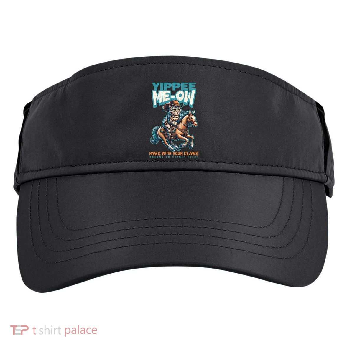 Funny Cat Cowboy Yippee Meow Adult Drive Performance Visor