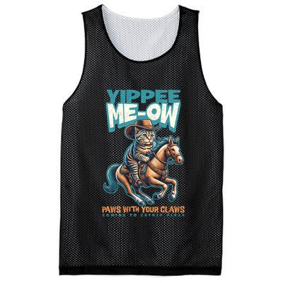 Funny Cat Cowboy Yippee Meow Mesh Reversible Basketball Jersey Tank