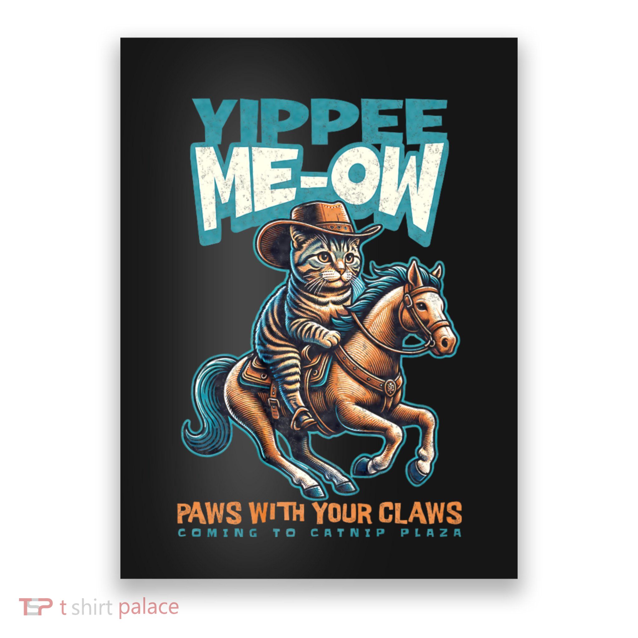 Funny Cat Cowboy Yippee Meow Poster