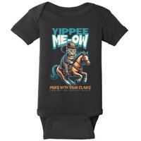 Funny Cat Cowboy Yippee Meow Baby Bodysuit