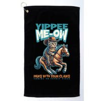 Funny Cat Cowboy Yippee Meow Golf Towel