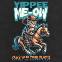 Funny Cat Cowboy Yippee Meow Golf Towel