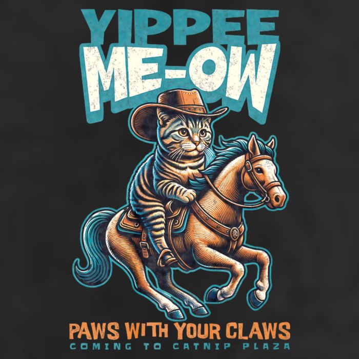 Funny Cat Cowboy Yippee Meow Golf Towel