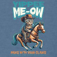 Funny Cat Cowboy Yippee Meow Garment-Dyed Sweatshirt