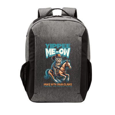 Funny Cat Cowboy Yippee Meow Vector Backpack
