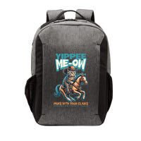 Funny Cat Cowboy Yippee Meow Vector Backpack