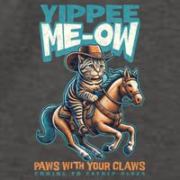 Funny Cat Cowboy Yippee Meow Vector Backpack