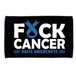 Fuck Cancer Cute Gift Blue Ribbon Colon Cancer Awareness Microfiber Hand Towel