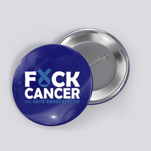 Fuck Cancer Cute Gift Blue Ribbon Colon Cancer Awareness Button