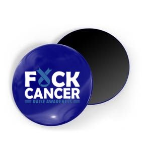 Fuck Cancer Cute Gift Blue Ribbon Colon Cancer Awareness Magnet