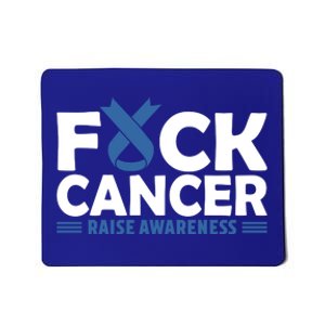 Fuck Cancer Cute Gift Blue Ribbon Colon Cancer Awareness Mousepad