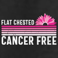 Flat Chested Cancer Free Flower Breast Caner 7 Panel Mesh Trucker Snapback Hat