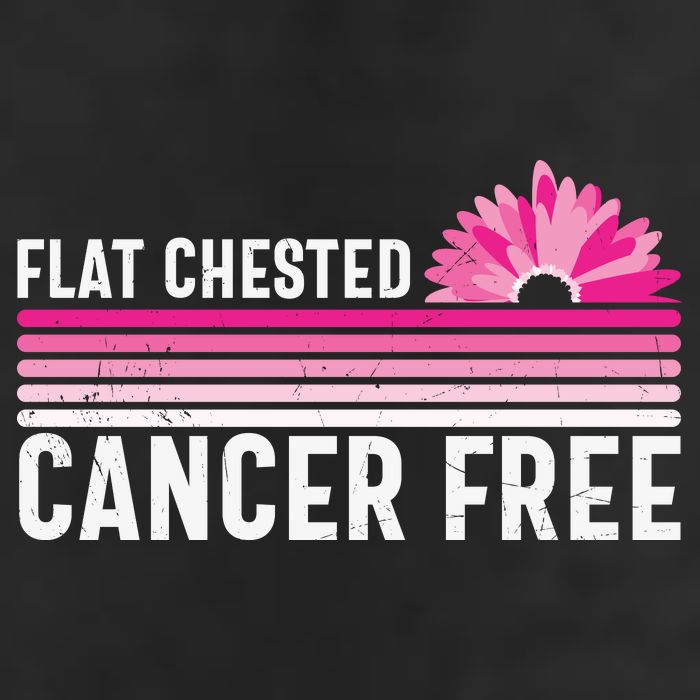 Flat Chested Cancer Free Flower Breast Caner 7 Panel Mesh Trucker Snapback Hat