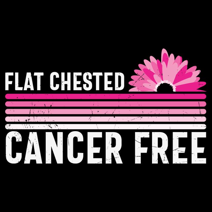 Flat Chested Cancer Free Flower Breast Caner Cooling Performance Crew T-Shirt