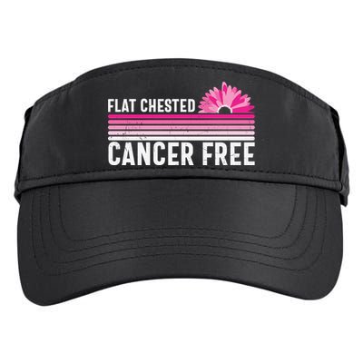 Flat Chested Cancer Free Flower Breast Caner Adult Drive Performance Visor