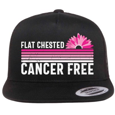 Flat Chested Cancer Free Flower Breast Caner Flatbill Hat