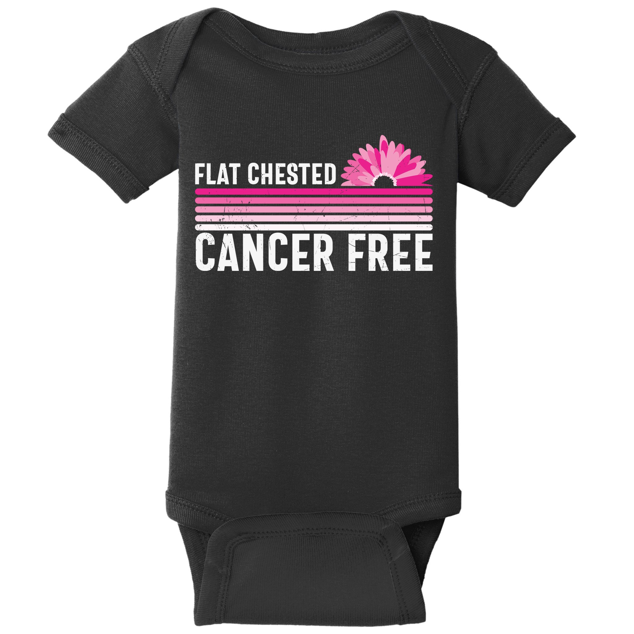 Flat Chested Cancer Free Flower Breast Caner Baby Bodysuit