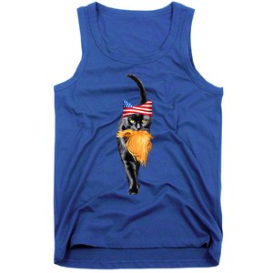 Funny Childless Cat Lady With Trump Hair Vote Kamala 2024 Tank Top