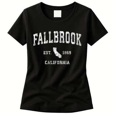 Fallbrook California Ca Vintage Sports Womens T-Shirt